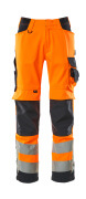 15579-860-14010 Pantalon avec poches genouillères - Hi-vis Orange/Marine foncé