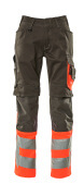 15679-860-01014 Pantalon avec poches genouillères - Marine foncé/Hi-vis orange