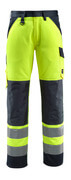 15979-948-17010 Pantalon avec poches genouillères - Hi-vis jaune/Marine foncé