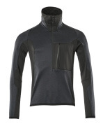 17003-316-01009 Pull polaire demi-zippé - Marine foncé/Noir