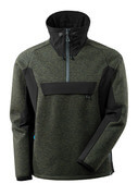 17005-309-01009 Veste tricot demi-zippé - Marine foncé/Noir