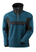 17005-309-01009 Veste tricot demi-zippé - Marine foncé/Noir