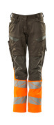 19678-236-01014 Pantalon avec poches genouillères - Marine foncé/Hi-vis orange