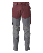 22379-311-2289 Pantalon avec poches genouillères - Bordeaux/Gris anthracite