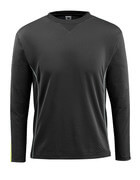 50128-933-0917 T-shirt, manches longues - Noir/Hi-vis jaune 