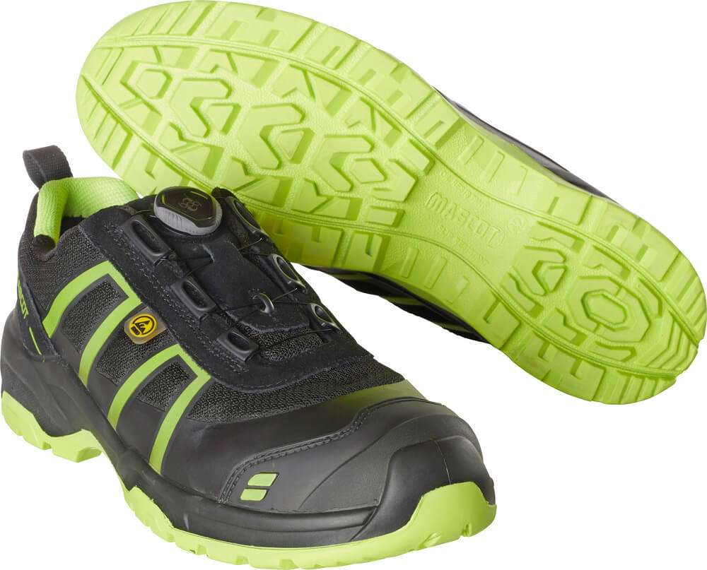F0125-773-0917 Chaussures de sécurité - Noir/Vert lime