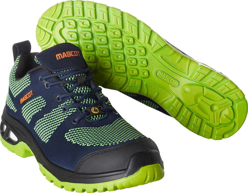 F0131-849-01033 Chaussures de sécurité - Marine foncé/Vert lime
